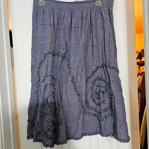 Blue skirt with unique design